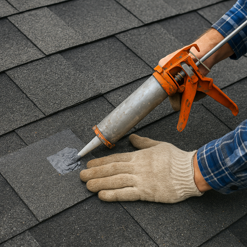 patches leaks on a roof